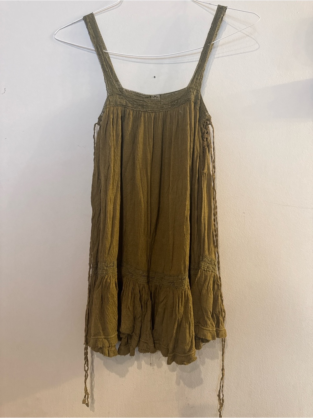 Free People Olive Green Mini Dress